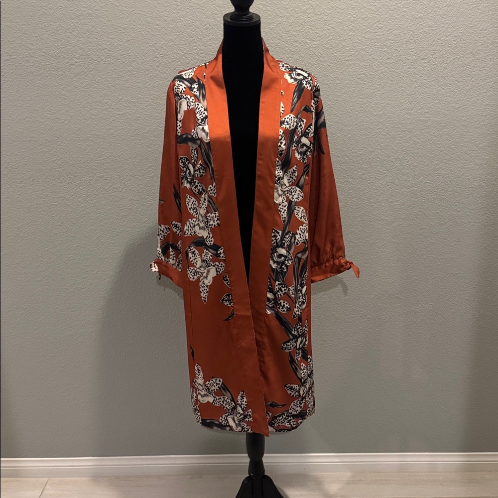 Brand New Floral/Leopard Print Duster Jacket - Reversible!!